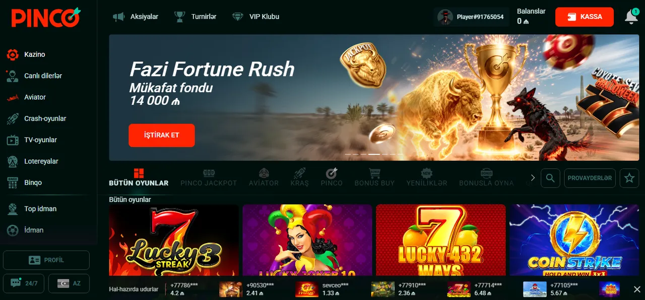 Pinco Azerbaijan yüklə – rəsmi sayt və alternativ keçidlər