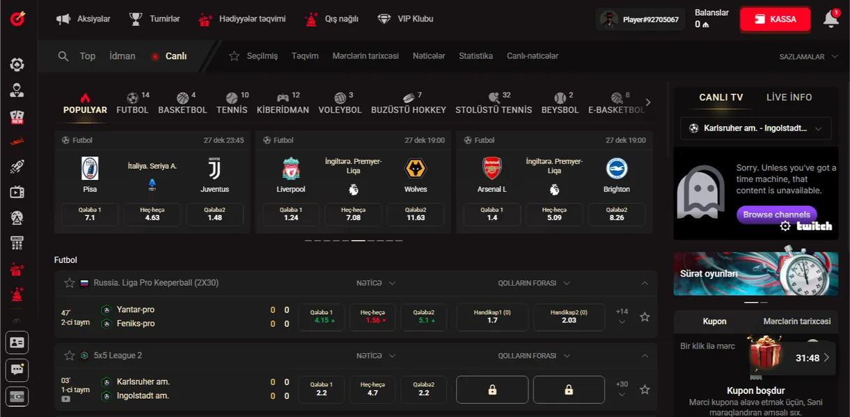 İdman mərcləri və istiqamətlər